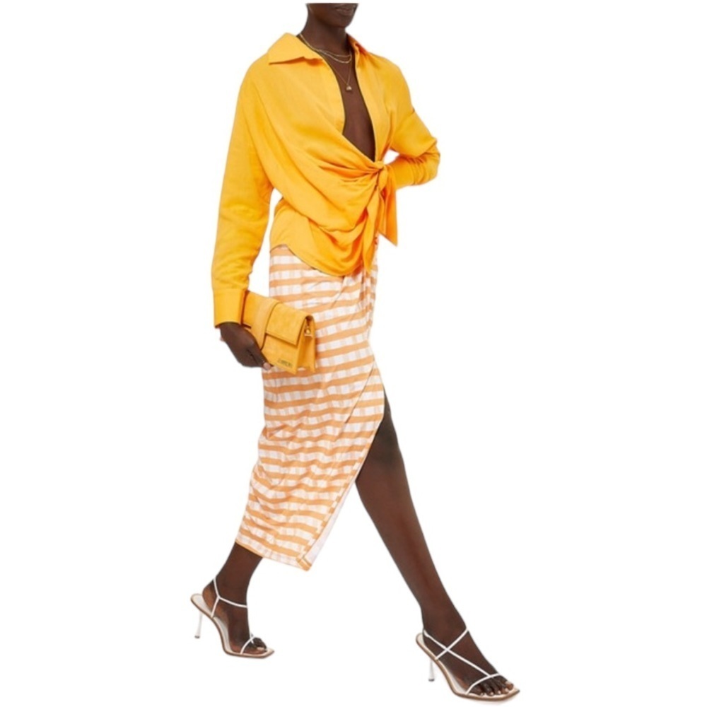 Jacquemus Skirt La Jupe Nodi Sarong Checked Midi Skirt‎ Sz M